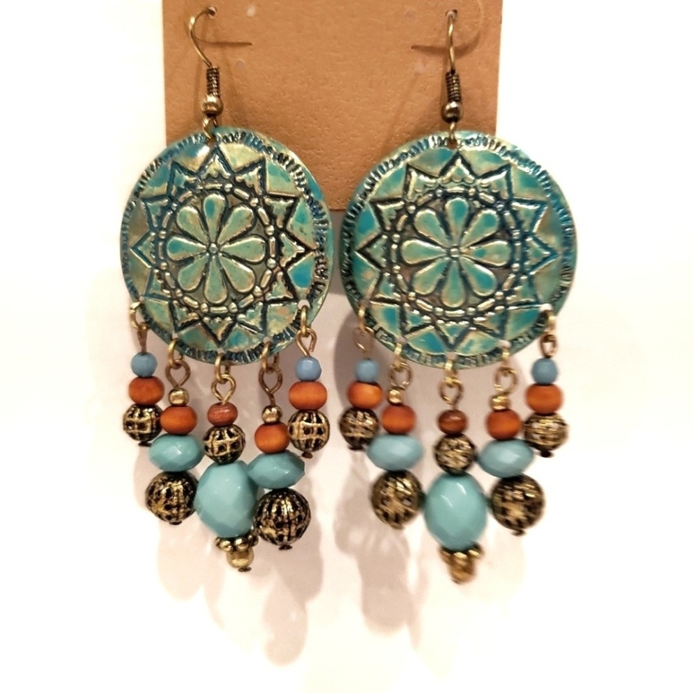 Boho gipsy chandelier earrings